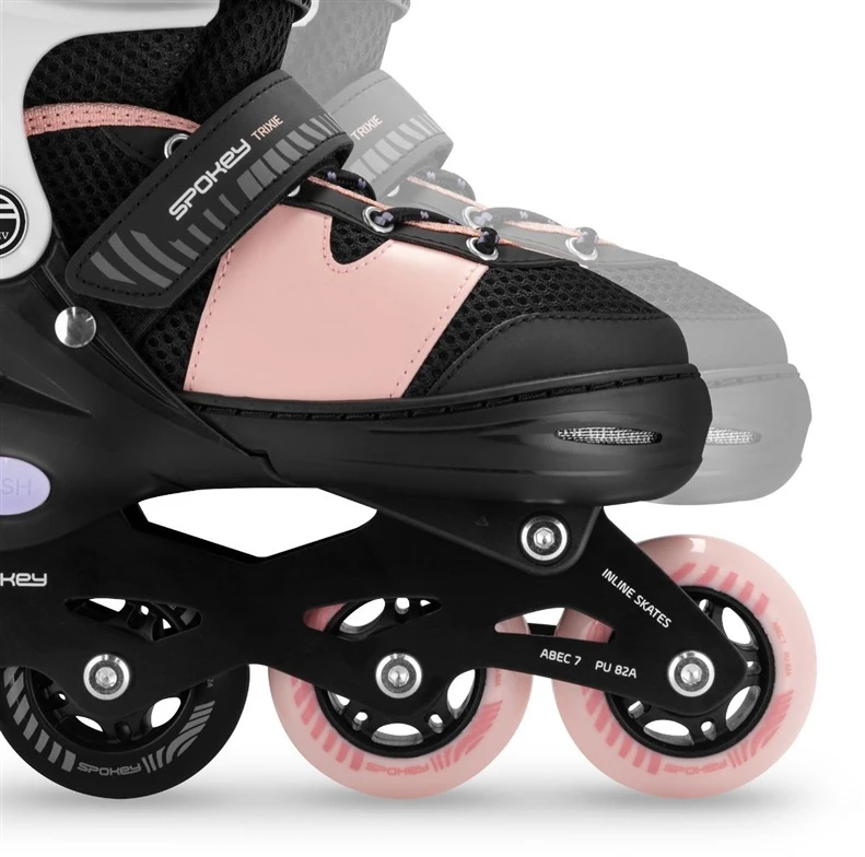 Riedučiai Spokey Trixie 944676. juodi/rožiniai. 31-34