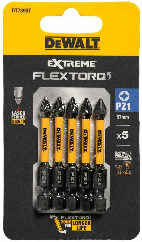 Sukimo antgaliukai FLEXTORQ PZ1, 25 mm, DeWALT, 5 vnt.