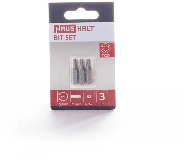 Atsuktuvų antgaliai HAUSHALT TX20 S2 25mm 3vnt