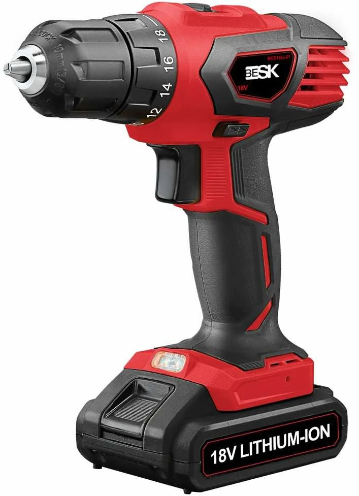Grąžtas Akumuliatorinis suktuvas BCD18Li-21 18V dviejų greičių su 2x2Ah akumuliatoriais. BESK