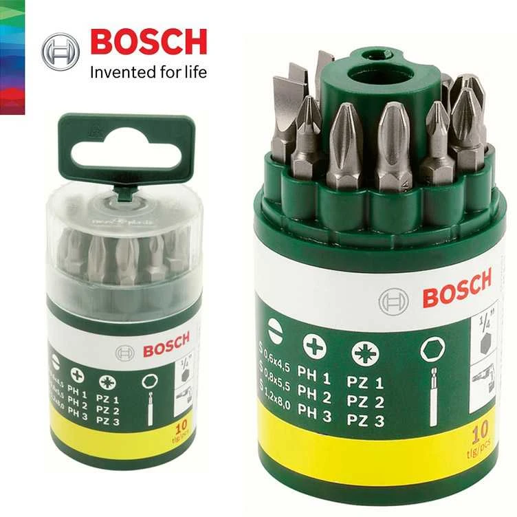 Bosch 10 dalių suktuvo antgalių komplektas