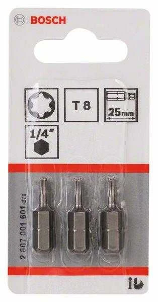 Bosch Torx antgalis T8, l=25mm 3 vnt, Extra Hart