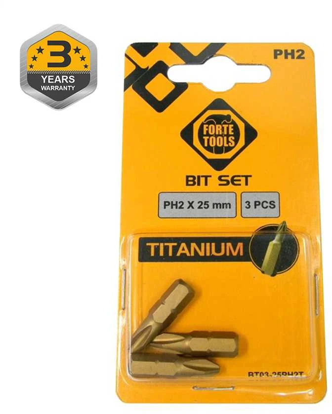 Forte_Tools Atsuktuvų antgaliai Forte Tools PH2, 25 mm, 3 vnt