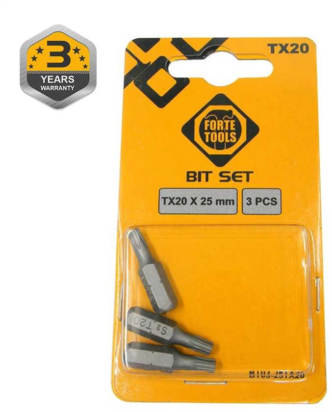 Forte_Tools Atsuktuvų antgaliai Forte Tools TX20, 25 mm, 3 vnt