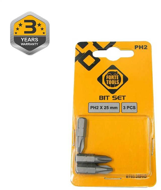 Forte_Tools Atsuktuvų antgaliai Forte Tools PH2, 25 mm, 3 vnt