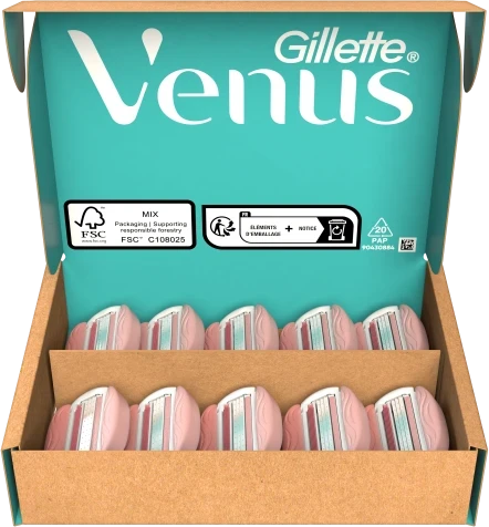 Skustuvo moterims Gillette Venus ComfortGlide Spa Breeze keičiamos galvutės, 10 vnt.