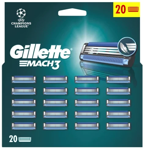 Skustuvo vyrams galvutės Gillette Mach3, 20 vnt.