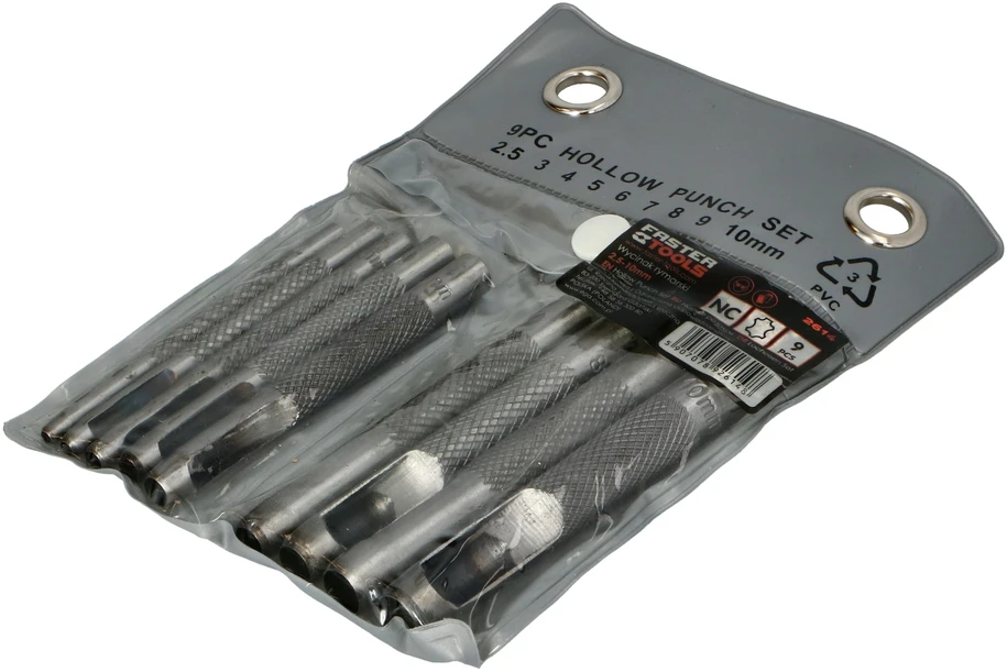 Skylių pramušėjų rinkinys, FASTER TOOLS, 9 vnt.
