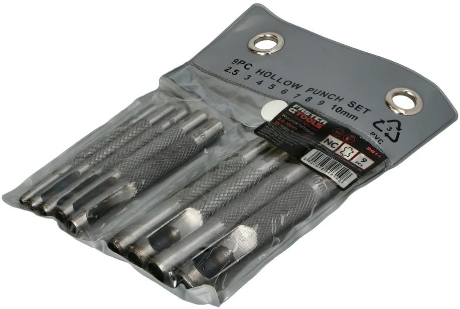 Skylių pramušėjų rinkinys, FASTER TOOLS, 9 vnt.