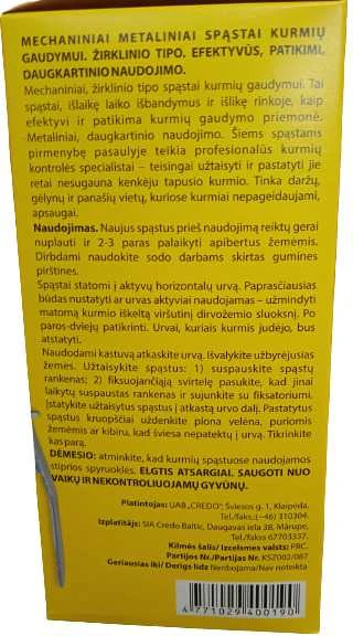 CREDO Kurmių spąstai, žirklinio tipo