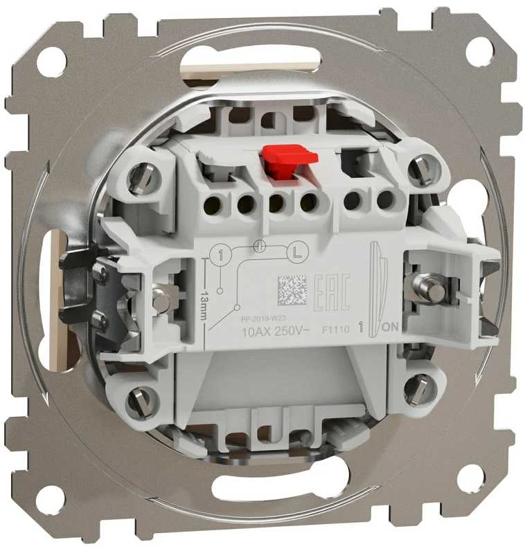 Schneider Electric SCHNEIDERE Vienpolis jungiklis Schneider Sedna Design SDD112101 smėlio spalvos dizainas ir elementai
