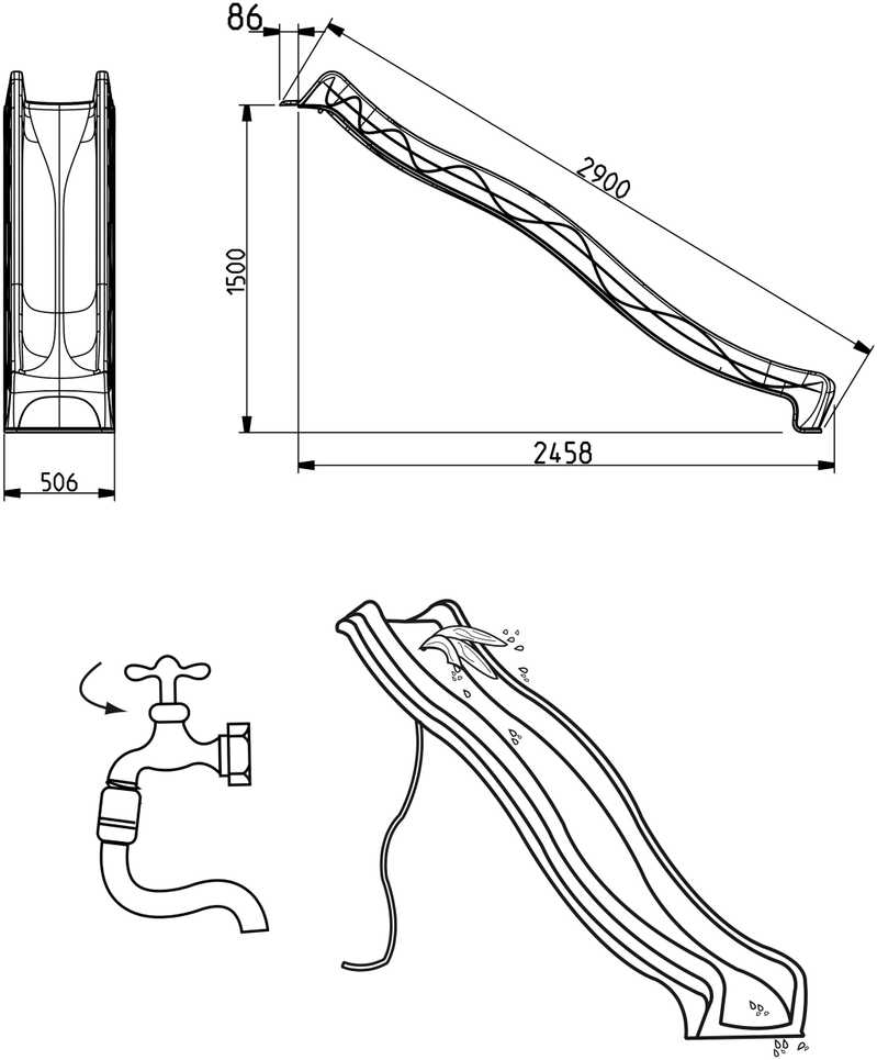 4IQ Tamsiai žalia čiuožykla 290 cm