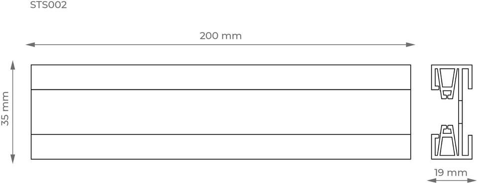 Rail for the rail system DPM X-Line STS002B
