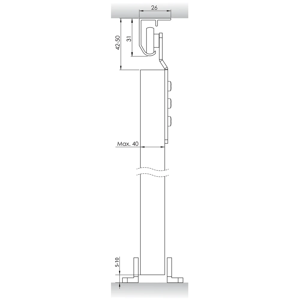Set Helaform 10304. for sliding interior doors. 1800 mm