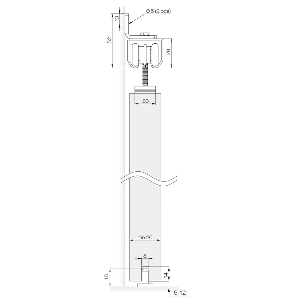 Rinkinys Helaform20705/75/JR,stumdomosioms vidaus durims,2 m