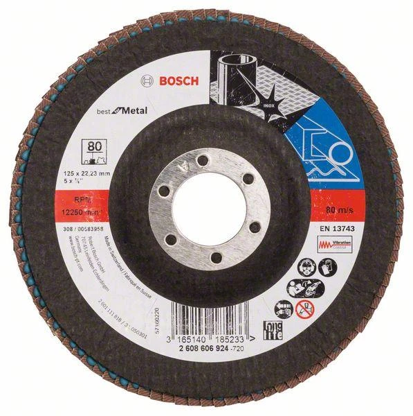 Bosch Šlifavimo svirtis su metaliniu stalviršiu X571 D=125 mm, K80, 1 vnt.