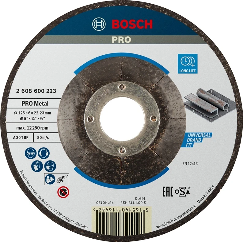 Šlifavimo diskas Bosch A30 T BF, 125 mm x 22.23 mm
