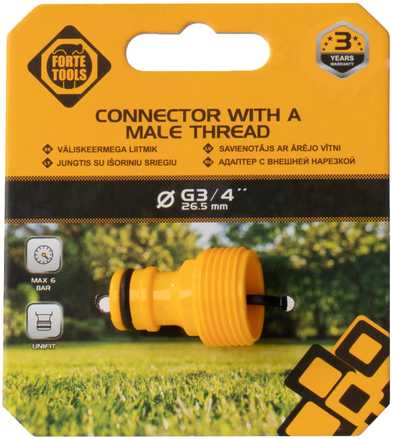 Forte Tools Forte_Tools Jungtis su išoriniu sriegiu 53-235FT, 3/4 Č-Ž