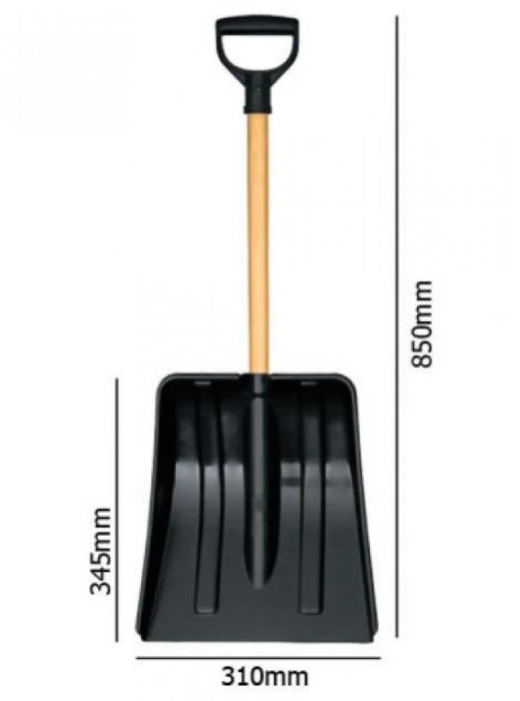 Patrol Sniego lopeta W310mmxH345/750mm tiesi/juoda/ mediniu kotu