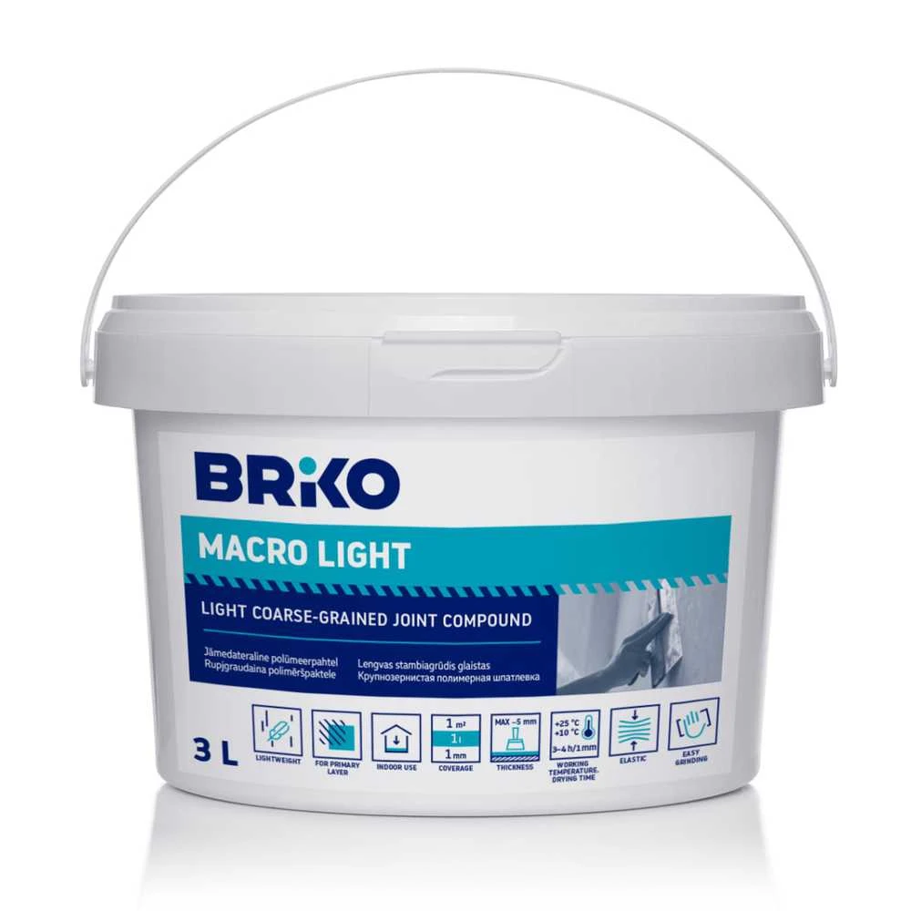 Briko Macro Light stambiagrūdis glaistas 3L indelyje