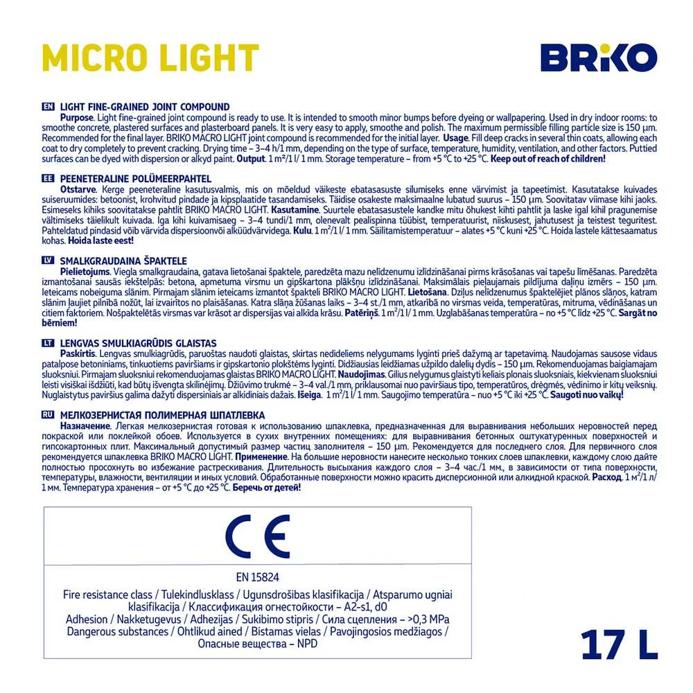 Briko PUTTY BRIKO MICRO LIGHT 17L BUCKET