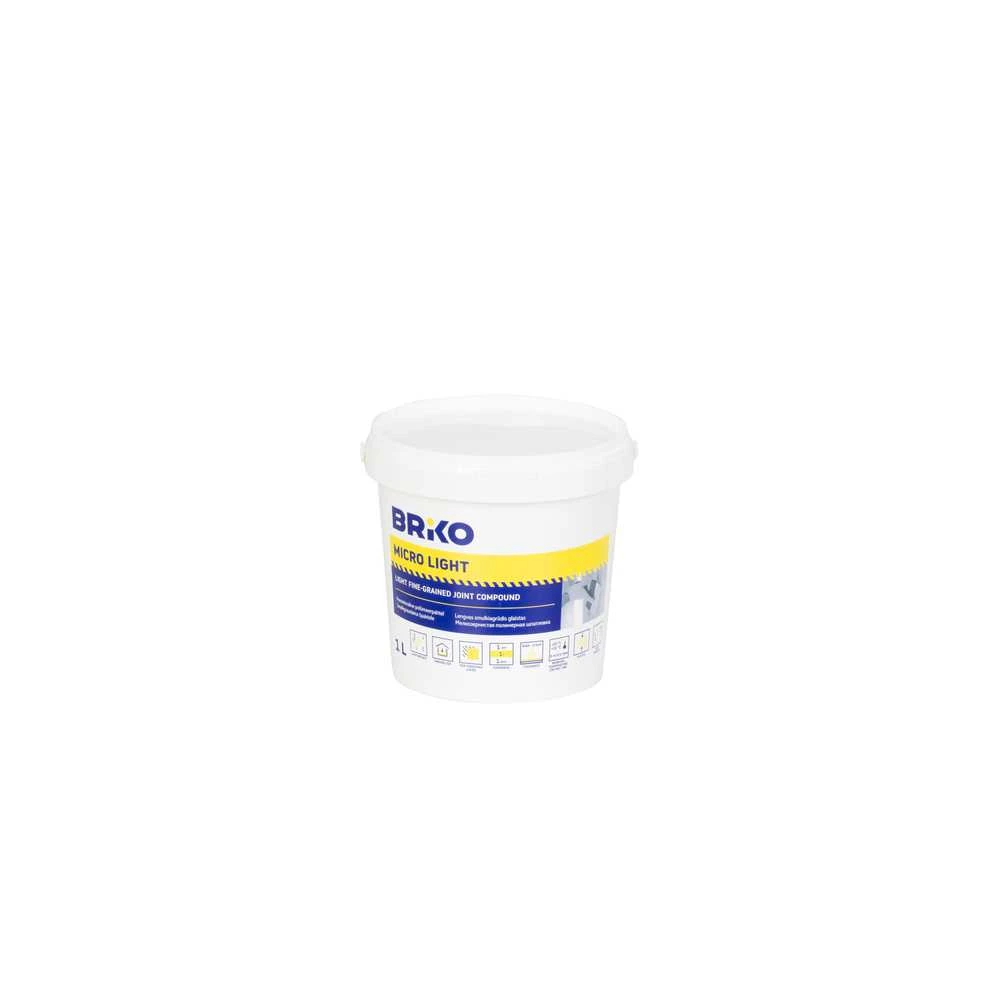 Glaistas Briko Micro Light, lengvai smulkiagrūdis, baltos spalvos, 1 l