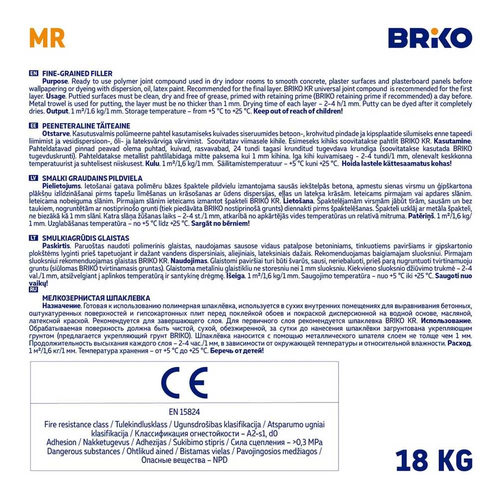 Briko FILLER BRIKO 18 KG WITH MARBLE AGGREG