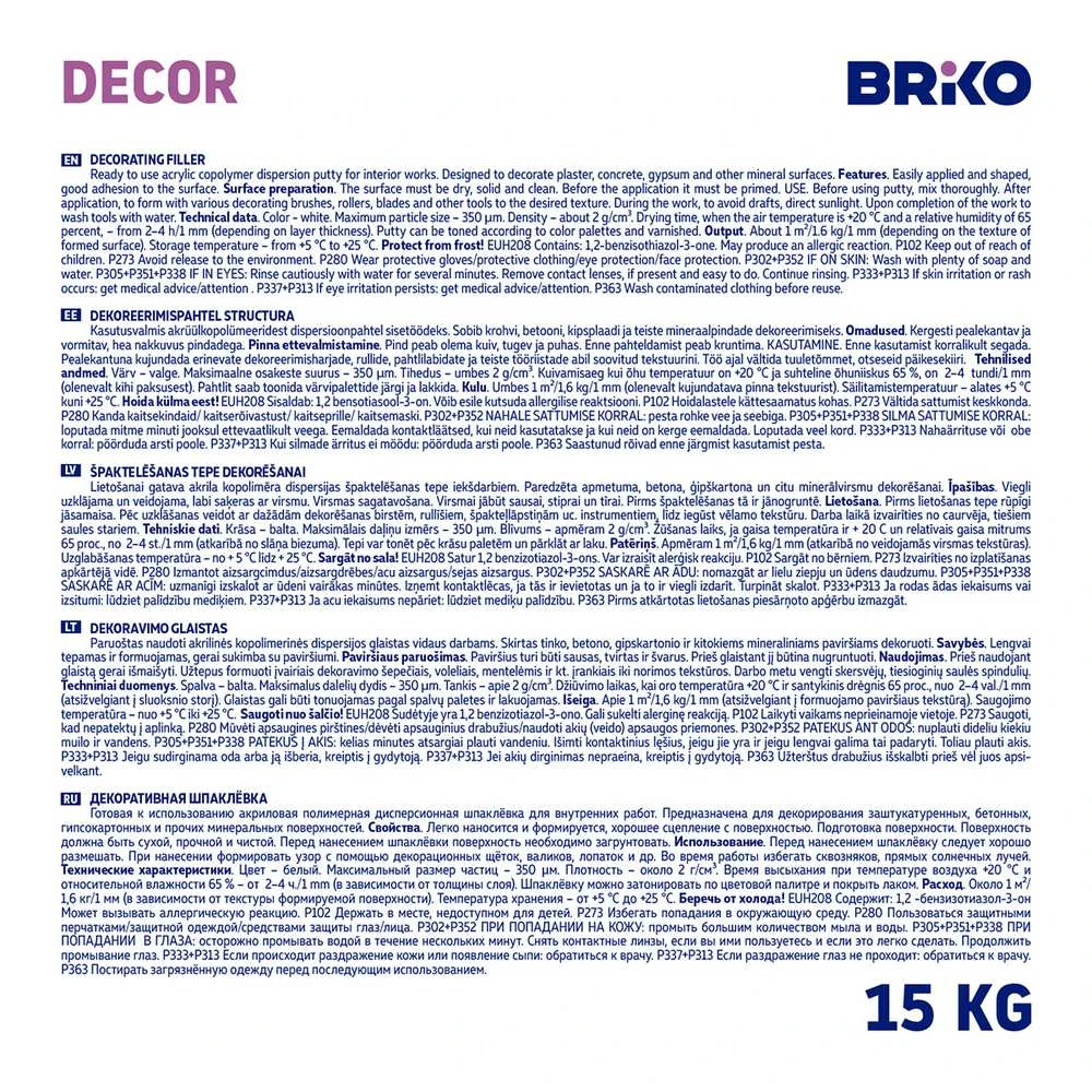 Briko DECORATING PLASTER STRUCTURA (15KG)
