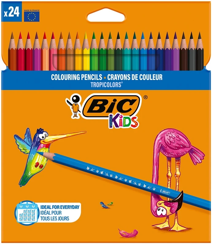 Bic Spalvoti pieštukai Tropicolors2, 24 spalvų rinkinys, 832568