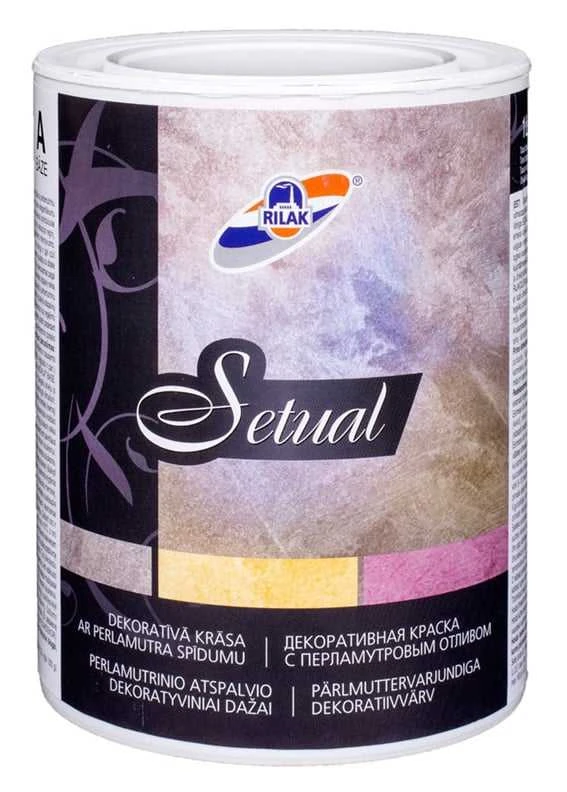 Spec. paskirties dažai, sienoms/dažytų paviršių defektams šalinti Rilak Setual, perlamutrinė, 0.9 l