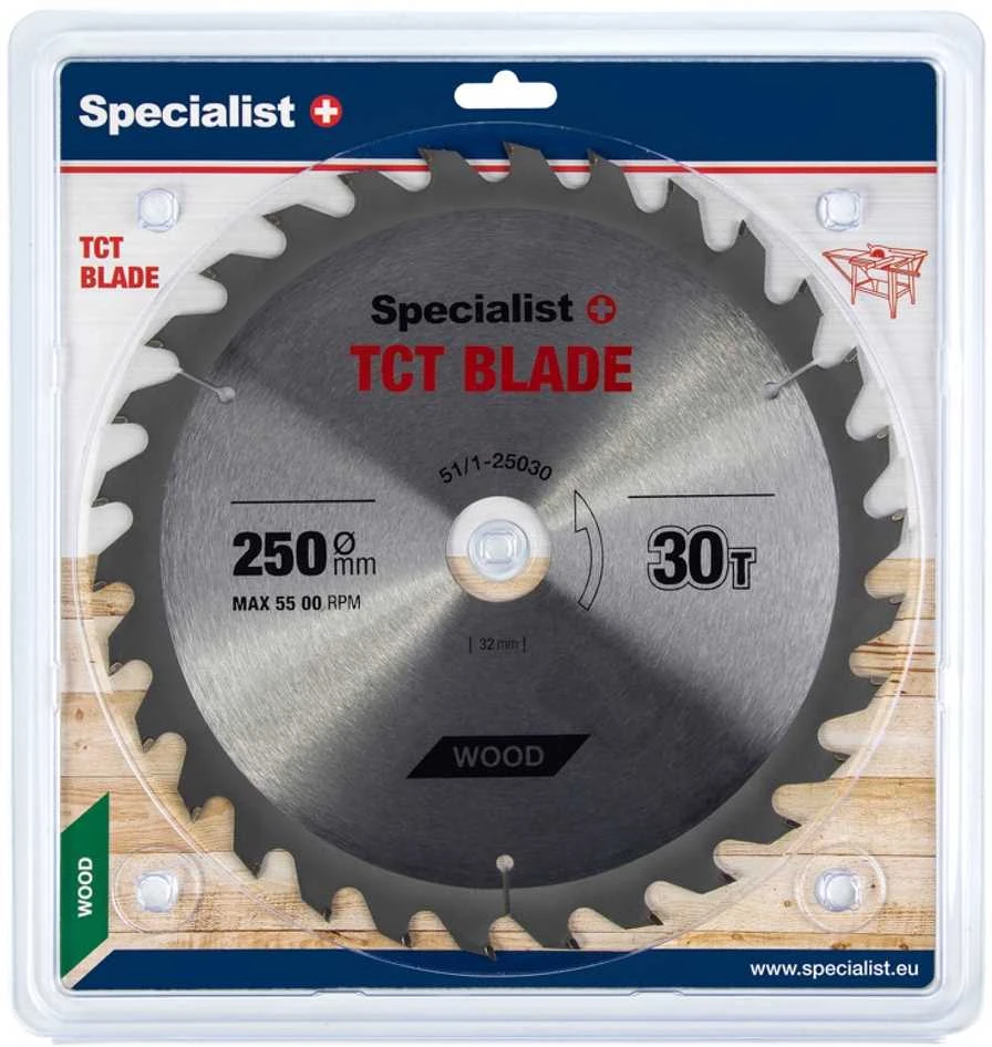 Pjovimo diskas medienai Specialist Wood; 250x1,8x32 mm; Z30