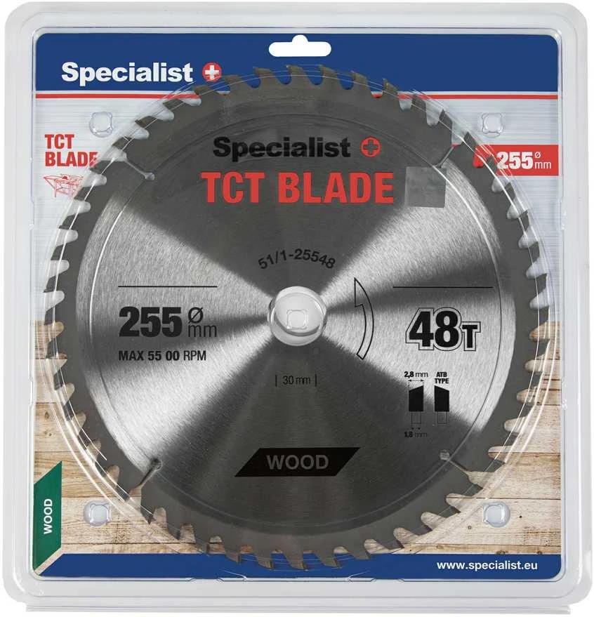 Pjovimo diskas medienai Specialist+ Wood; 255x30/25,4 mm; Z48