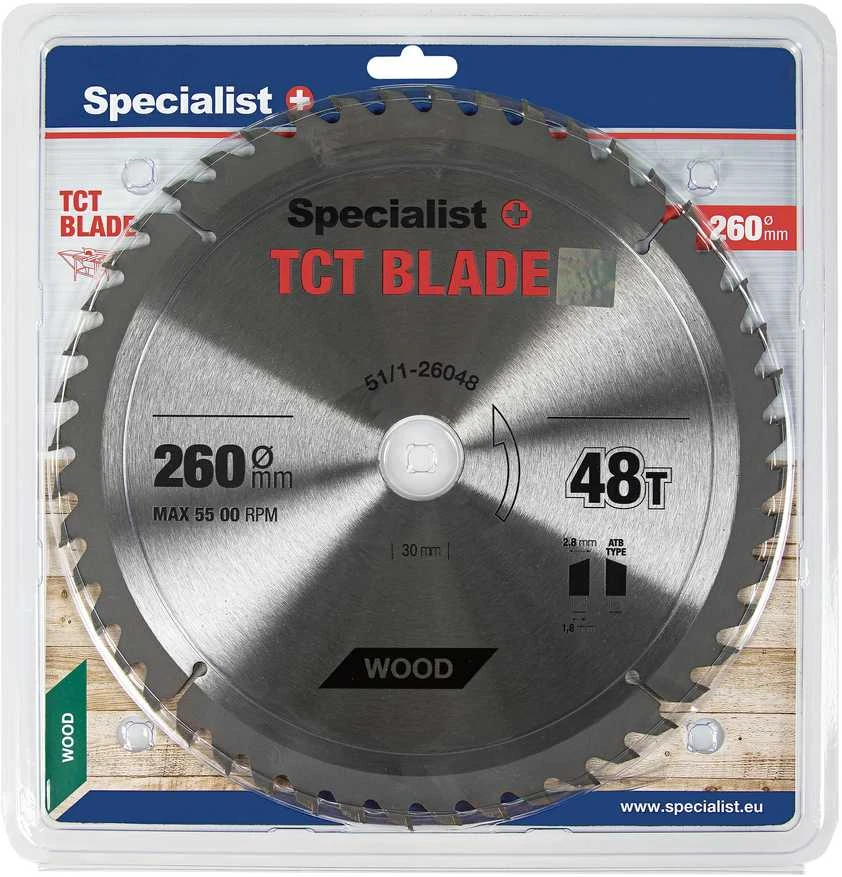 Pjovimo diskas medienai Specialist+ Wood; 260x30 mm; Z48