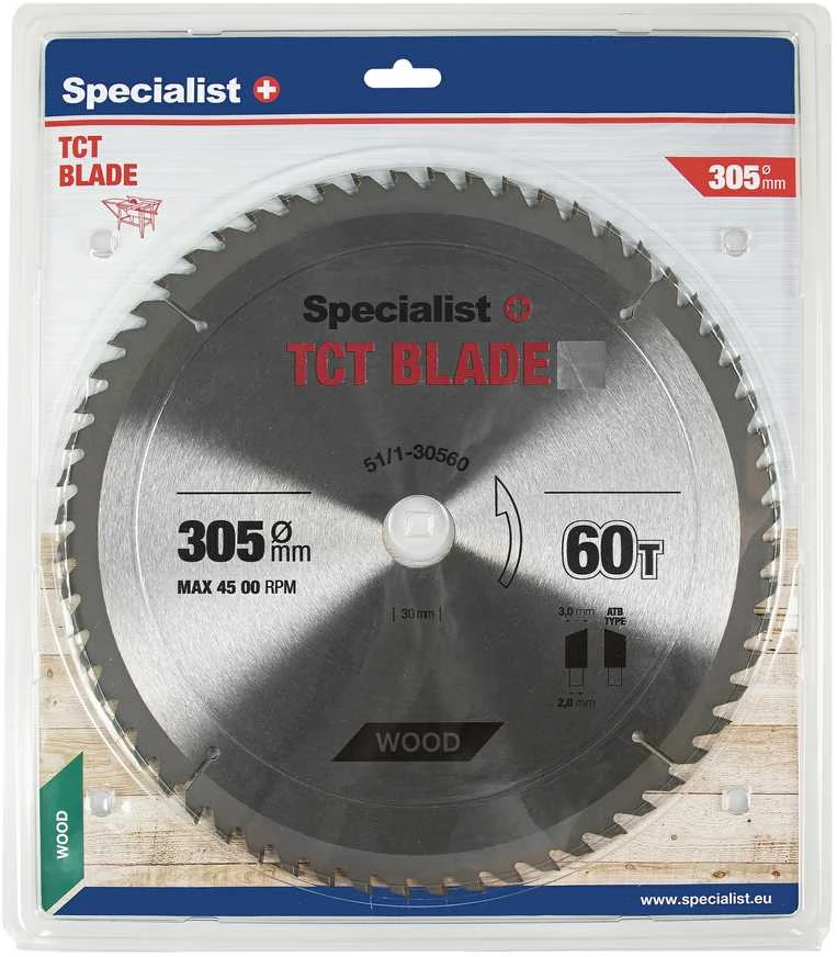 Pjovimo diskas medienai Specialist+ Wood; 305x30 mm; Z60