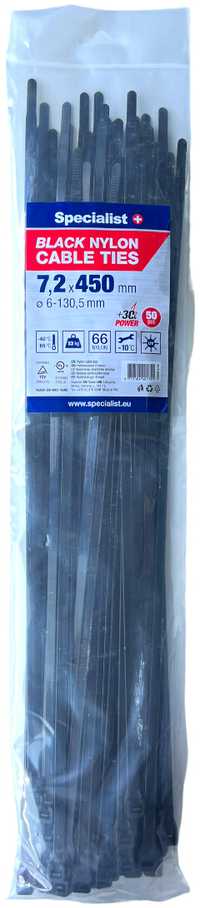 Specialist+ 81/3-8450J DIRŽELIS NAILON.Juodas 7,2X450MM 50VNT