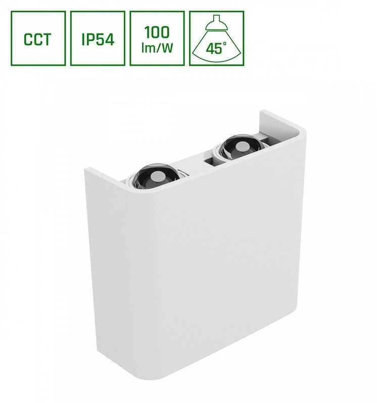 Sieninis šviestuvas Spectrum Sieninis lauko šviestuvas 4W, LED, CCT, 400lm, IP54, baltas