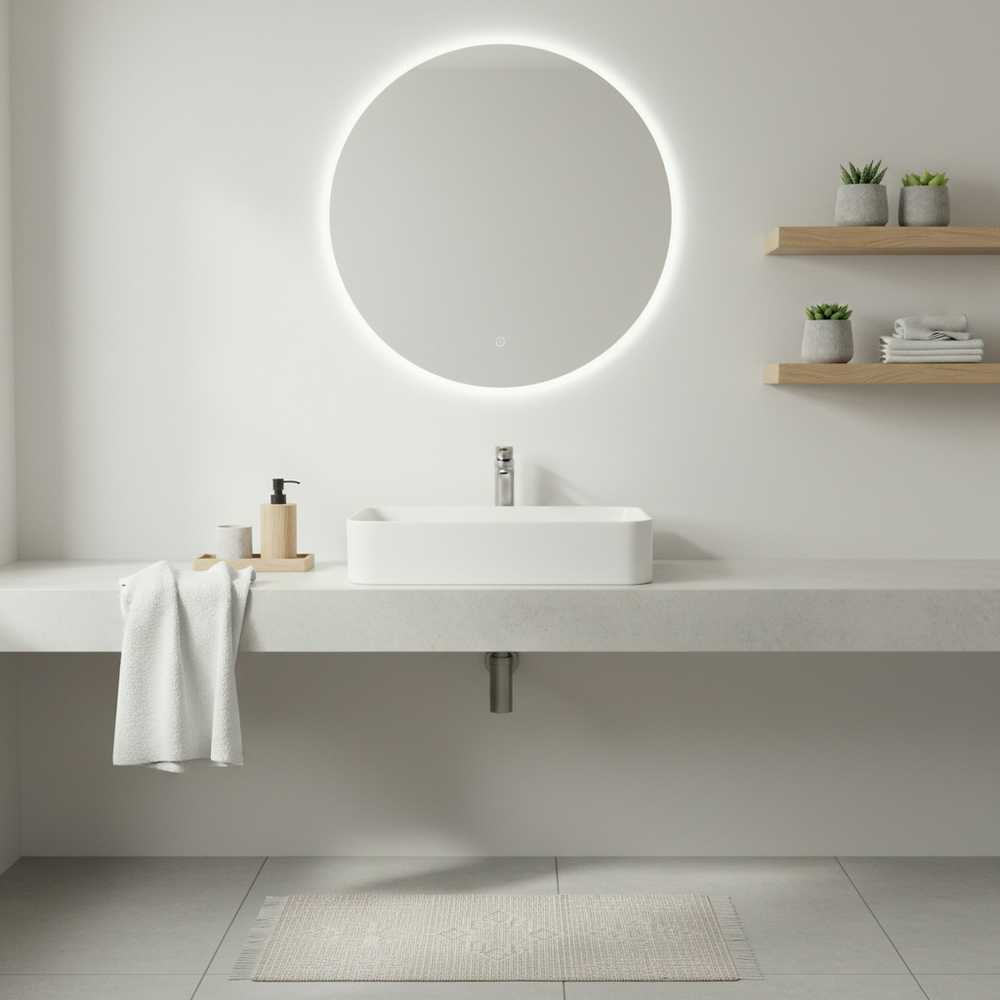 Masterjero BD meninis veidrodis Luna II apvalus vonios veidrodis su LED apšvietimu, 60 cm skersmens