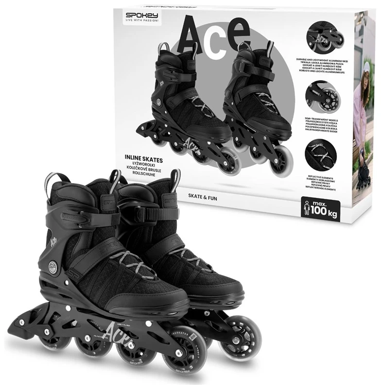 Skrituļslidas Spokey Ace 944692. melna. 39