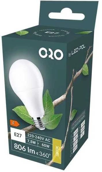 ORO LED lemputė E27 A60 7.5W 806LM 3000K