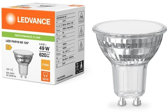 Ledvance 5,6W LED lemputė, PAR16, GU10, 120°, 3000K