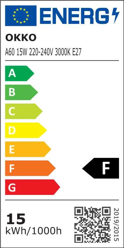 Okko GTV LED lemputė A60 15W E27 830 1350lm 3 vnt.
