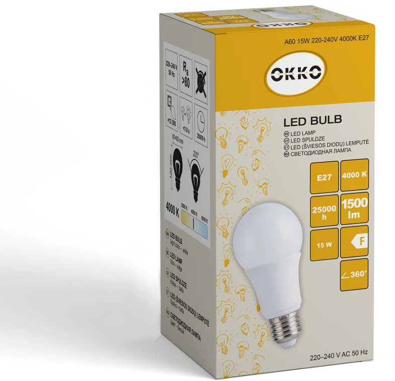 Okko Leduro LED lemputė A70 15W E27 840 FR 1500lm 15kHz