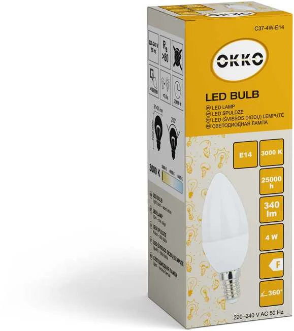 Okko Yassno LED BULB C37 4W E14 340LM 3000K MATTE