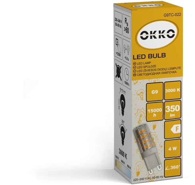 Okko Leduro LED lemputė G9 4W 3000K 350LM 15KH