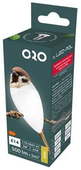 ORO LED lemputė E14 C37 5W 500LM 4000K