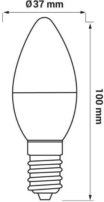 ORO LED lemputė E14 C37 5W 500LM 4000K