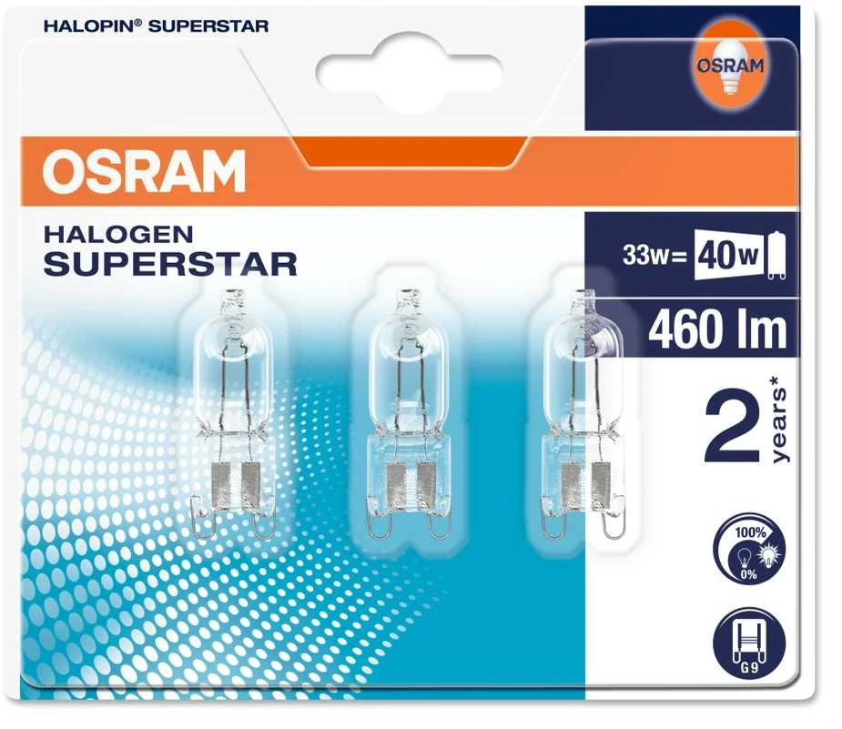 Osram HALOGENINĖ LEMPA G9 33W 230V 3VNT