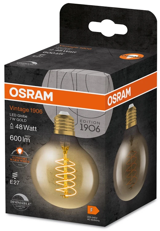 Spuldze Osram LED, A60, 2200 °K, E27, 7 W, 600 lm