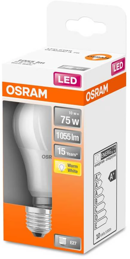 Osram Parathom Classic LED | E27 | 10 W | Šiltas Baltas