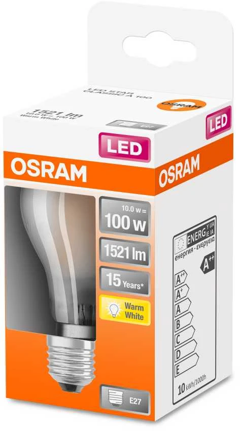 LED lemputė OSRAM, A60, E27, 10 W, 1521 lm, 2700 K